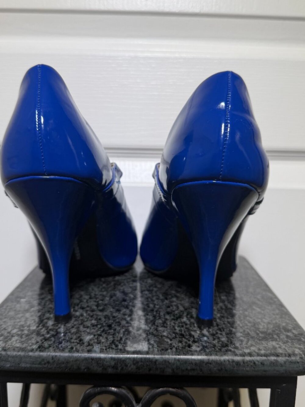 Chinese Laundry Next To Me Blue Patent Leather Mary Jane Heels Size 10 - Picture 6 of 8